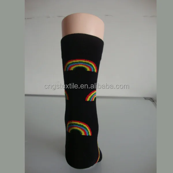 Gs пользовательские разноцветные murainbow тауэрский мост дизайн черный хлопок мужские счастливые носки