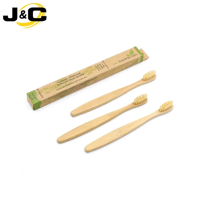 Natural BPA Free Charcoal Bamboo Toothbrush with biodegradable bristles for Adult Use