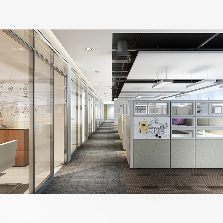 Professional production 6 persons office cubicle with overhead cabinet