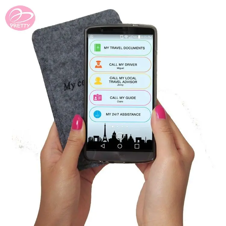 
Polyester Felt Embroidery Mobile Phone Pouch 