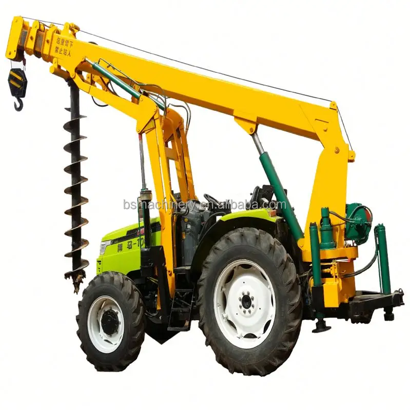 Electric Pole Installation Machine With Solar Pit Digger Spiral Earth Auger Hole Drilling Piling Machine