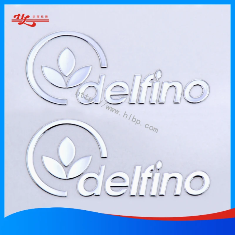 Custom Adhesive Metal Nickel Electroplating Label Nickel Logo Electroform Nickel Stickers