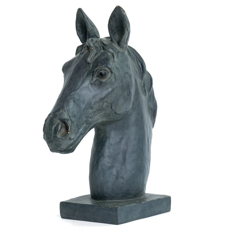 Resin or bronze bust horse sculpture