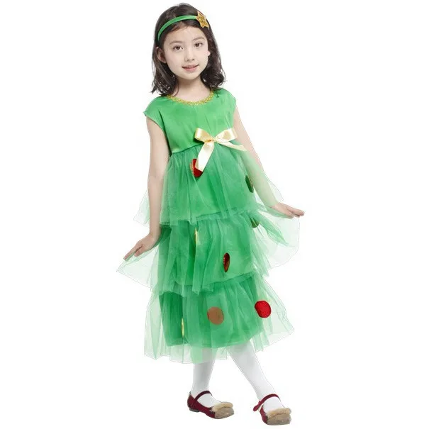 7 Sets lot Free Shipping Kids Girls Christmas Tree Costumes Carnival Halloween Masquerade font b Fancy