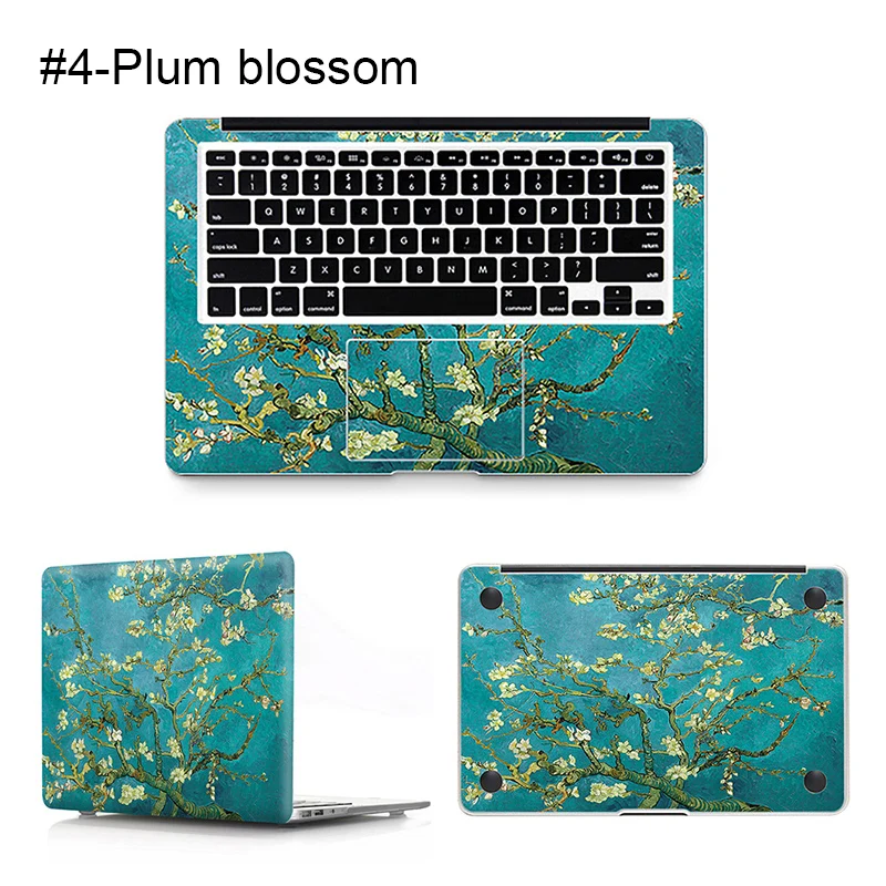 Цветочный дизайн пользовательская наклейка с полным покрытием водонепроницаемая пленка для ноутбука Mac Air Pro Retina 11