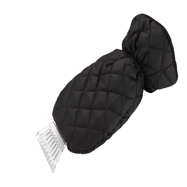 Ice scraper with black small dimand pattern mitt for car windshield
