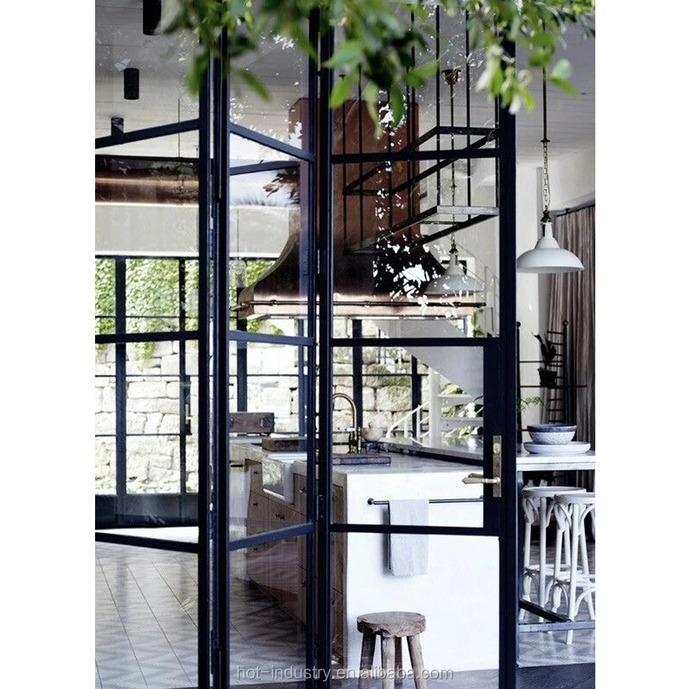 Wrought Iron windows and Doors Swing Open Style Simple Steel Window Grill Design for House