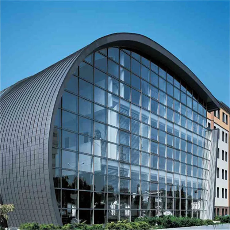 Steel Structure Construction Fabrication Glass Curtain Wall Building