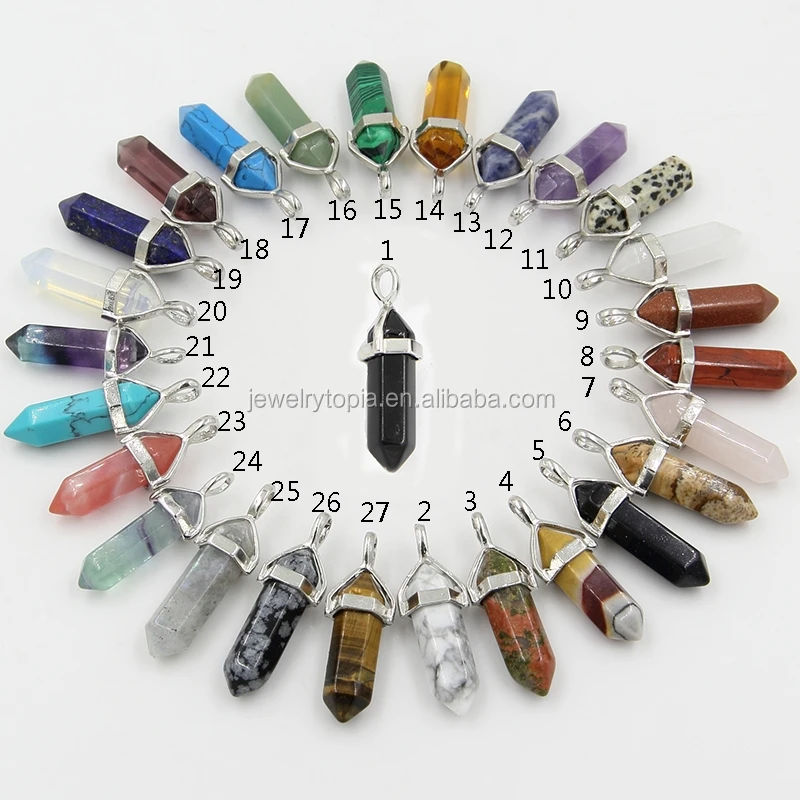 Hot Sale Cheap Natural White Quartz Healing Crystal Hexagonal Point Pendants