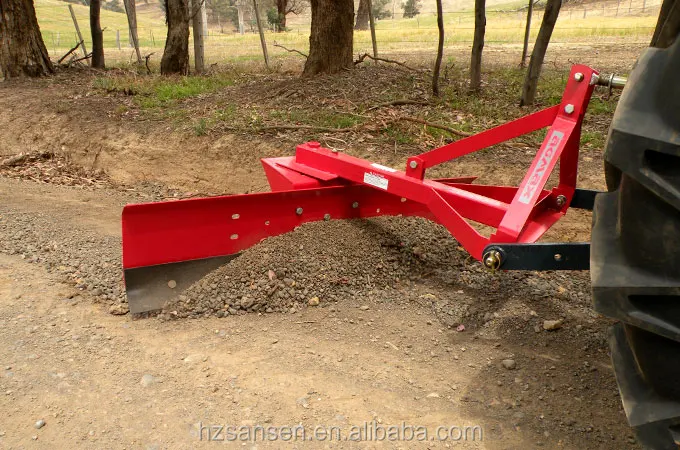 Tractor mounted three point hitch grader blade with CE; tractor rear pusher blade