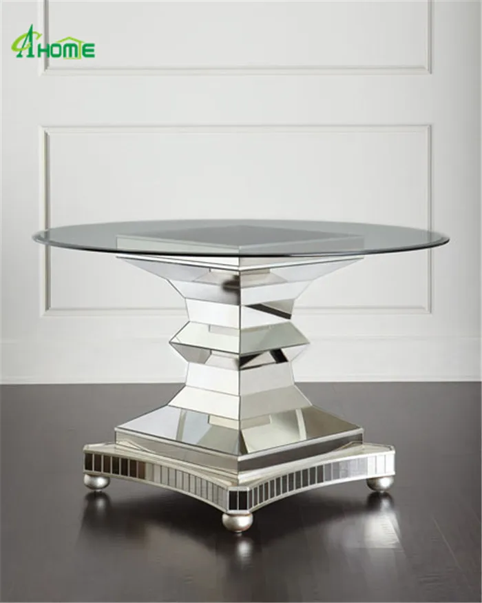 Dinning Room Furniture European Style Round Mirrored Dining Table