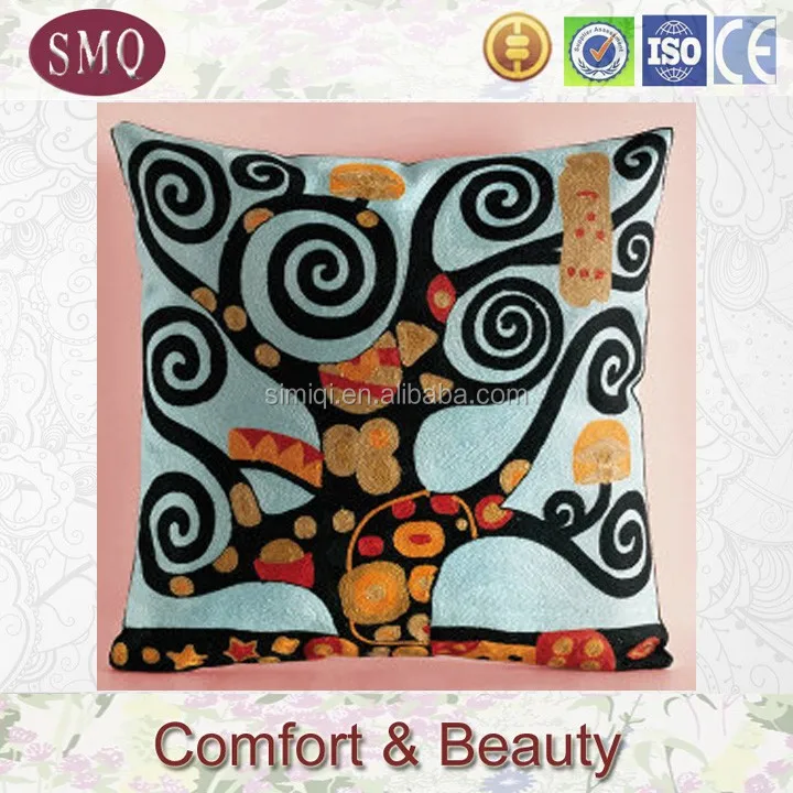 custom flowers design 45X45 cm cushion cover embroidery for sofa decor