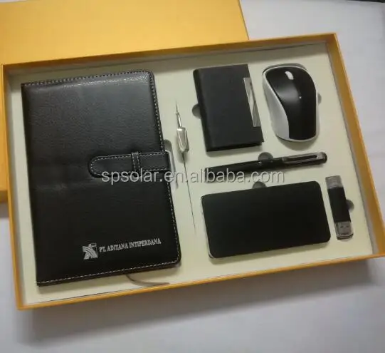 custom thermo pu business set diary notebook and pen gift set with usb leather cover notebook