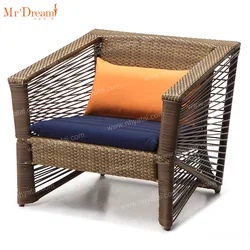 Luxury modern rattan wicker sofa outdoor holiday inn hotel bedroom garden furniture set for villa