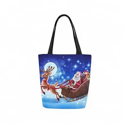 Fashion Full Printing Cotton Custom Tote Shopping Bag