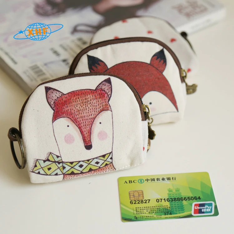 China Factory Cheap Things to Sell Small Cute Cartoon Canvas Coin Bag Purse
