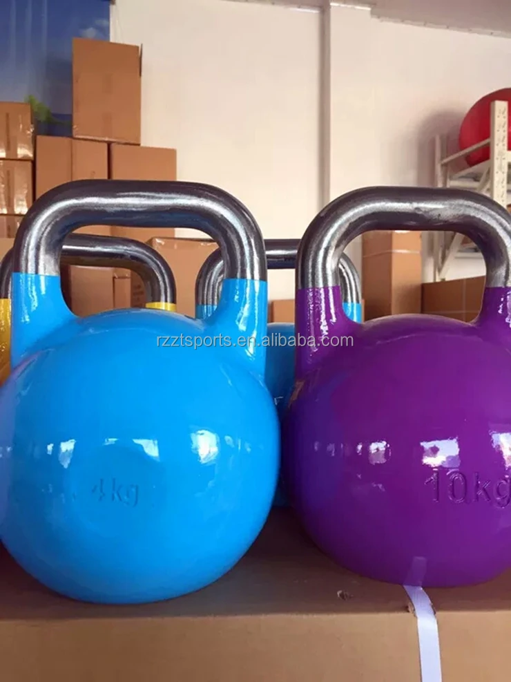 Высококачественный Стальной кетлбелл для соревнований по цвету с логотипом на заказ