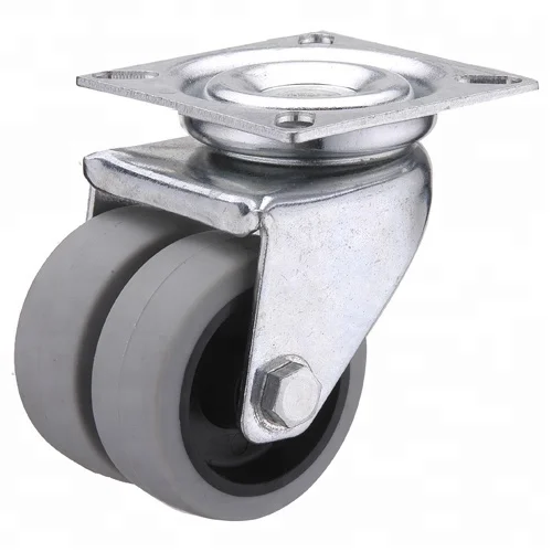 51TW series 50mm 75mm bolt hole swivel caster  TPR twin wheel