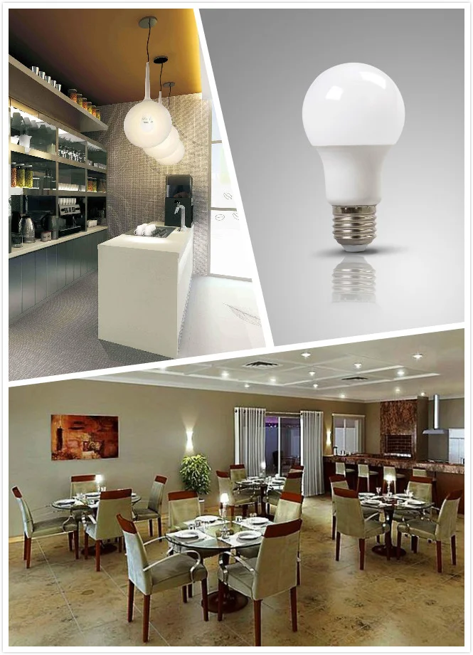 В наличии, готовая к отправке, низкая цена, холодный белый свет, 6500K 220V E27 A60 A65 7W 560lm 10W 800lm 15W 1200lm алюминиевая пластиковая Светодиодная лампа