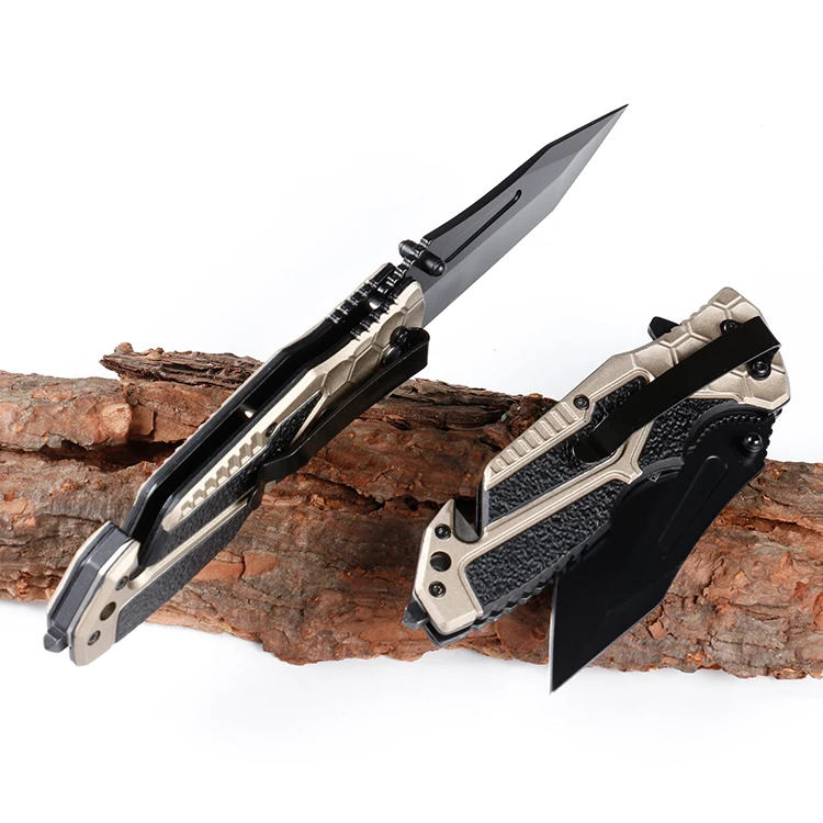 Хит продаж, карманный нож из нержавеющей стали для кемпинга со стеклянным выключателем и ремнем