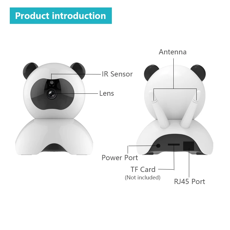 PANDUN Smart Camera Baby Monitor WiFi IP Surveillance Camera 1080P Camera with Motion Detection Two Way Audio and Night Vision