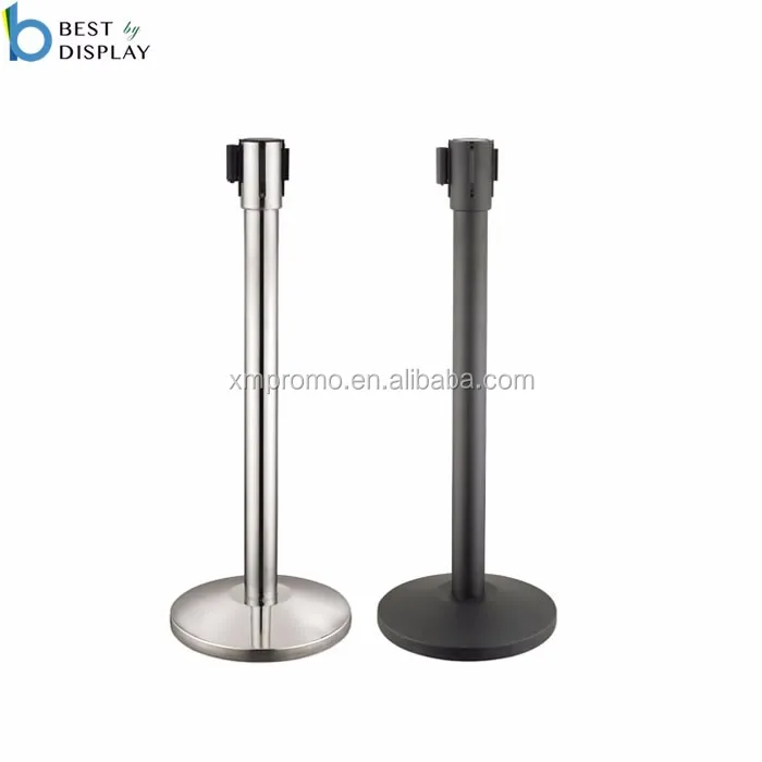 Dual Line Retractable Belt Queue Barrier Stand / Retractable Belt Stanchion