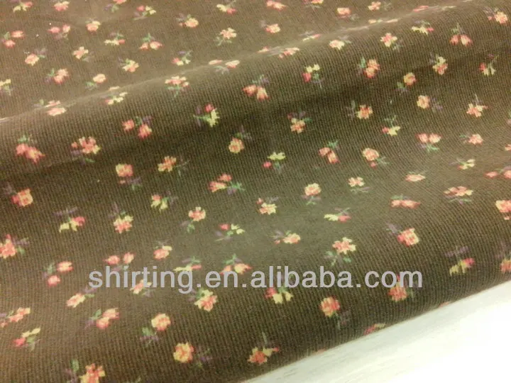 
100% cotton corduroy small rose print fabric 21W 