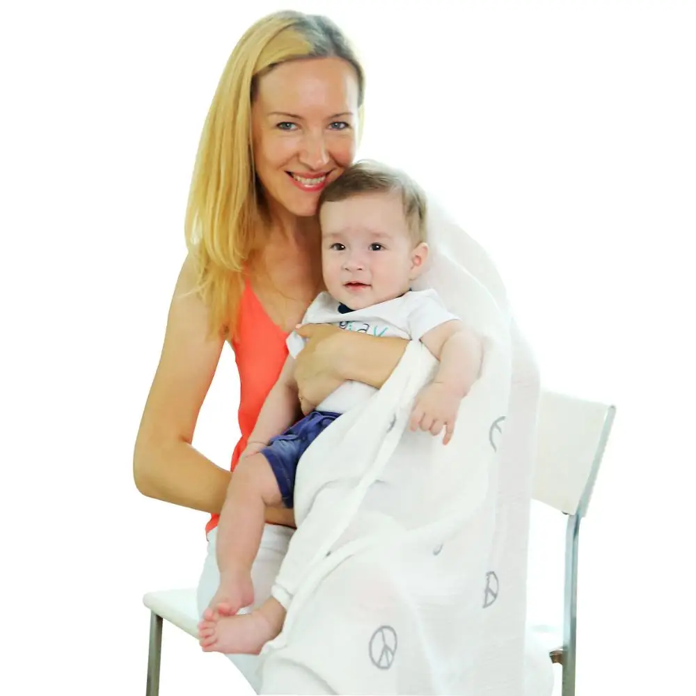 Wholesale cotton or bamboo baby muslin swaddle blanket