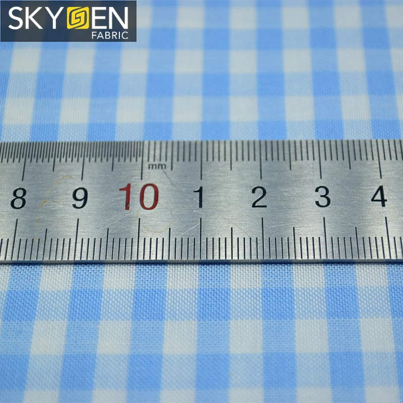 Skygen high quality Guangdong texture stock lot shirt yarn dyed 100 cotton check oxford fabric for shirt