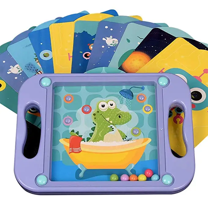 
 2019 детская ручная балансировочная доска с шариками, обучающая головоломка, игра, игрушка, лабиринтная доска с 10 карточками для детей, подарок  