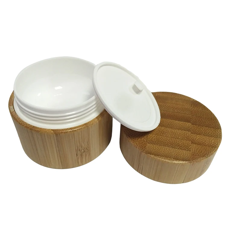 30g 50g 100g 150g Round Plastic Inner Face Cream Bamboo Cosmetic Container