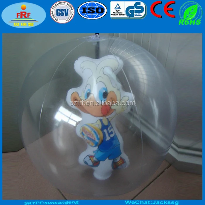 Advertising Store Display Promotion Gifts PVC Inflatable Beach Ball with 3D Character Figure Duck Inside