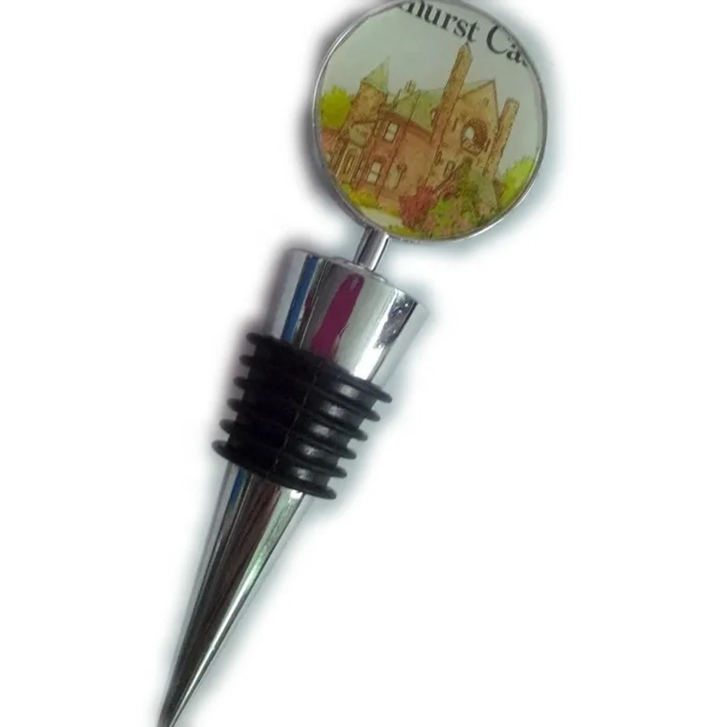 
Custom logo metal round craft blank champagne wine bottle stopper 