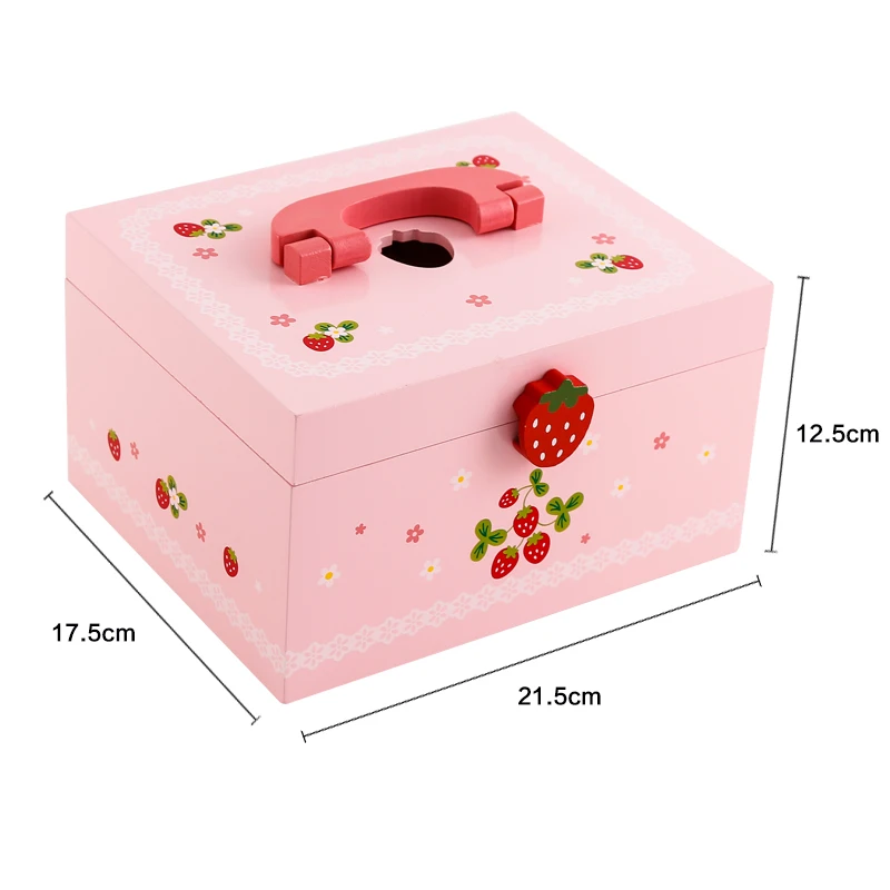 Hot Sale Cherry Bear Ice Cream Dessert Party Set Fruit Wooden afternoon tea snack Toys For Kids