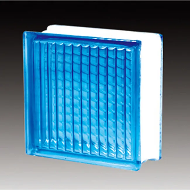 Blue Lattice Glass Block For Decorative Wall With High Quality