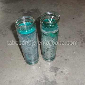 
stock 7 days burning time church candle/8 inches religious candle/multi color church candle in glass bottle wholesale 
