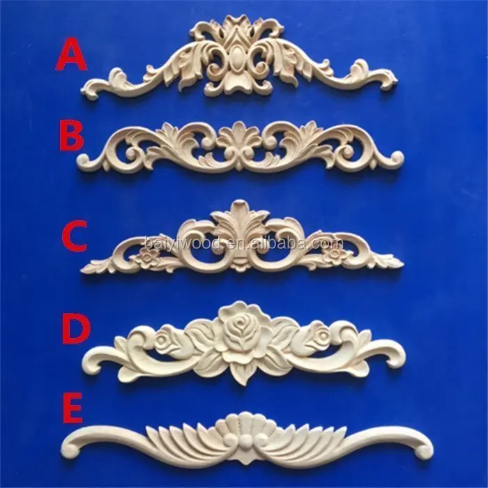 Wood Carving Ornaments Wood Decorative Furniture Onlays and Appliques