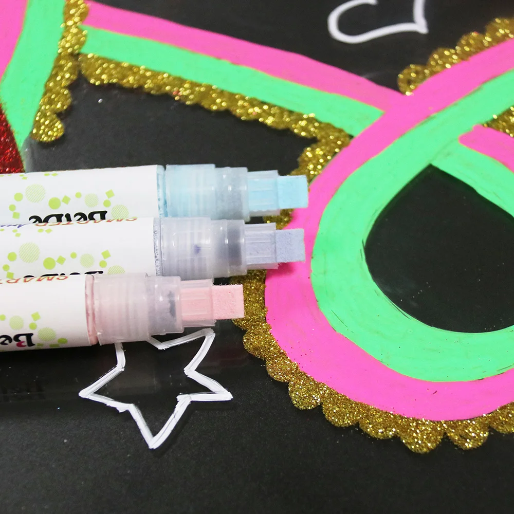 Factory price Non Toxic liquid glitter 8mm Tip Glue pen