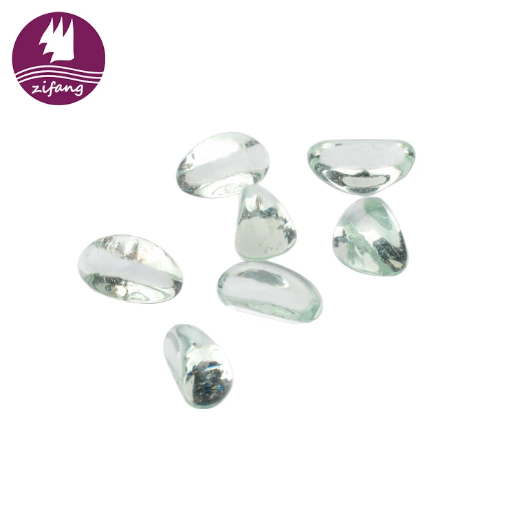 Colorful Cashew Crystal Shape Fire Pit Glass for Stove Fireplace Decoration