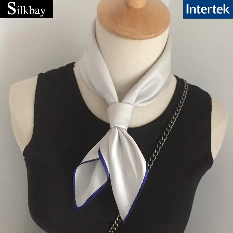 nature white printed 100% silk twill silk scarf