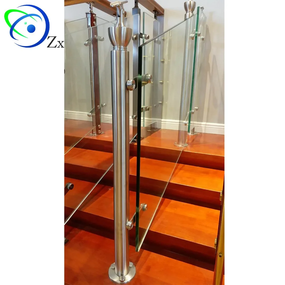 DIY Install inox SS 316 304 Stair balustrade post/railing column baluster pillar/stainless steel wood glass handrail