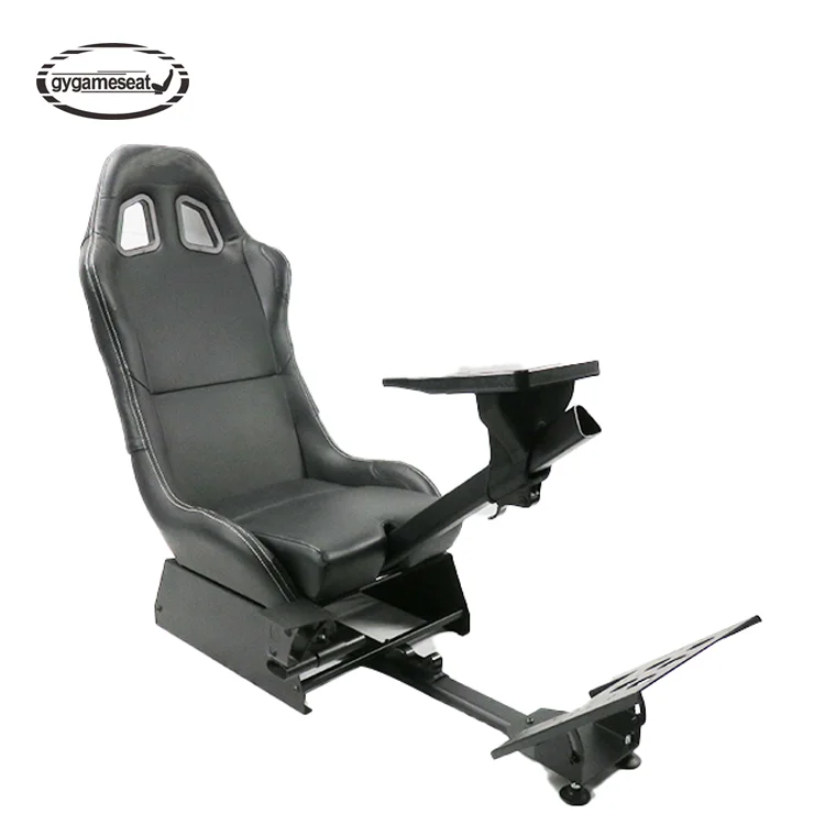 GY Racing Simulator White Gaming Chair with Steering Wheel for PS3 G29 G27