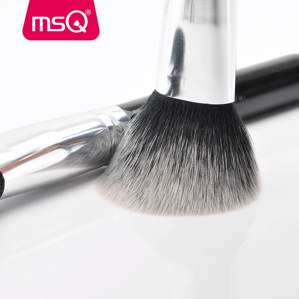 MSQ 10pcs makeup cosmetics crulty free make up brushes black white tip synthetic hair