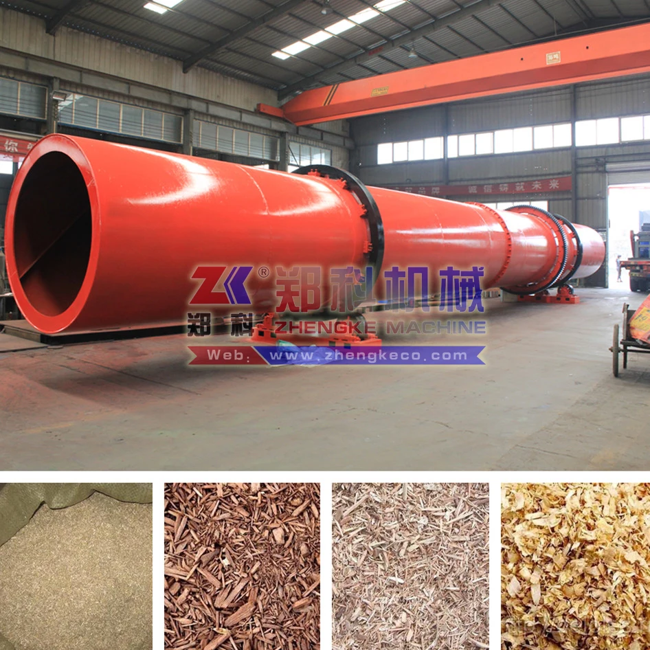 sawdust wood chips biomass rotary drum dryer