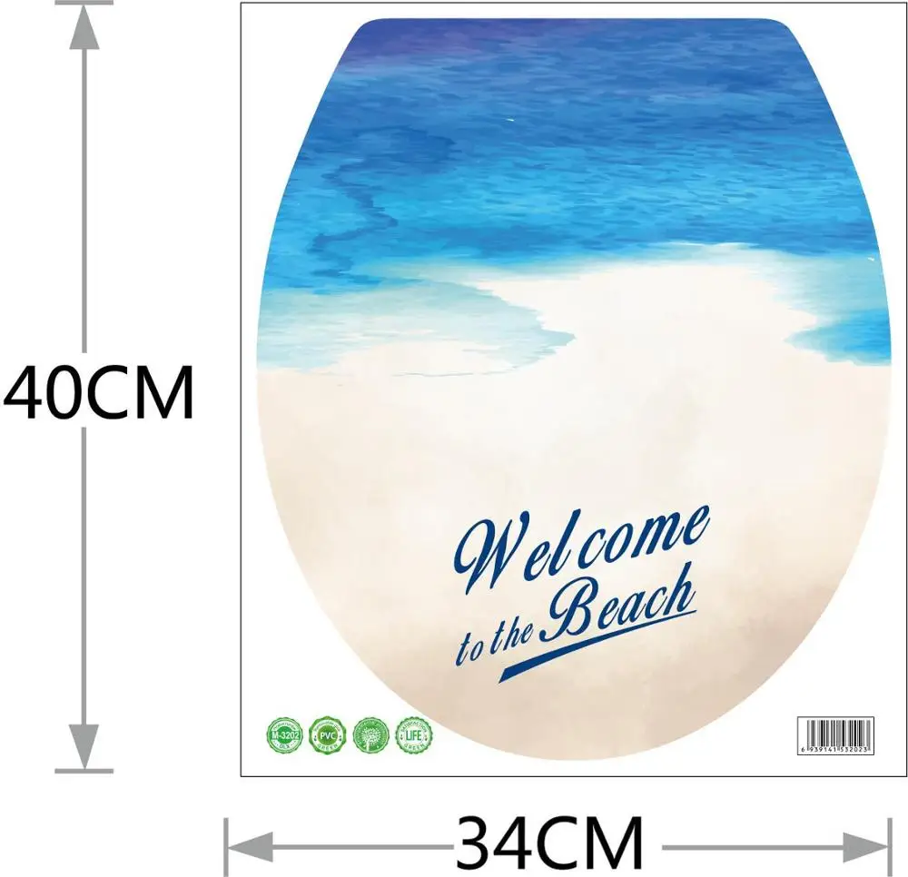 Toilet bowl sticker Commode Sticker Bathroom decor 3D printed