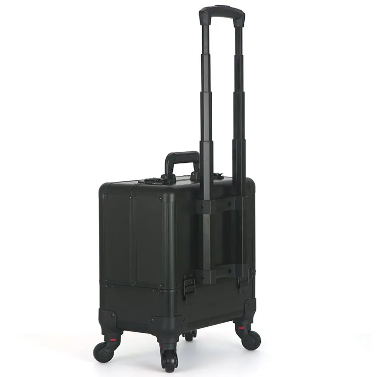Professional beauty hard make up jewelry aluminum trolley case
