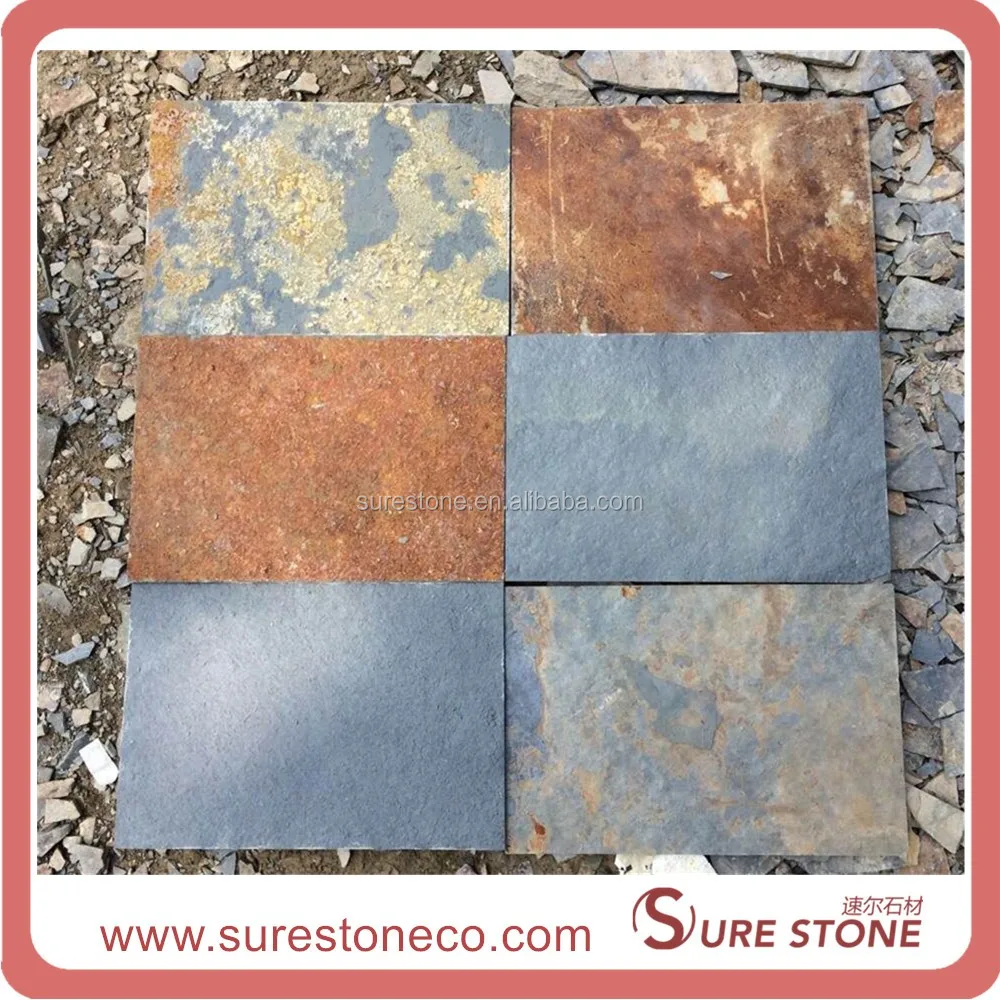 outdoor rusty slate stepping stones,cheap rusty slate floor tile in stock