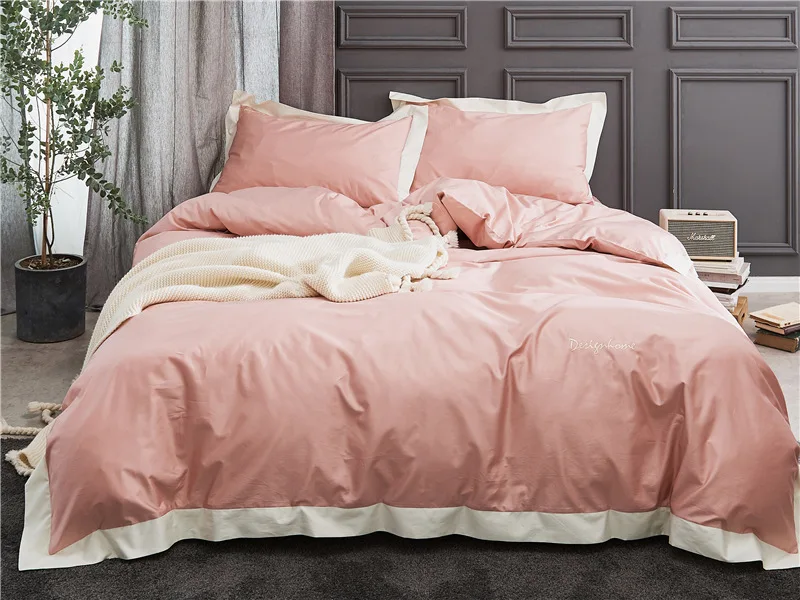 Supplier Cotton Satin Bed Cover China Woven 60 Solid 100% Cotton Grade a Sheet, Pillowcase & Duvet Cover Sets Embroidered 4 Pcs