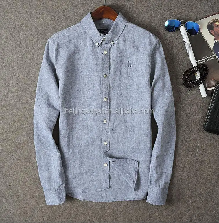 
Professional factory tailored organic cotton double button collar shirts 