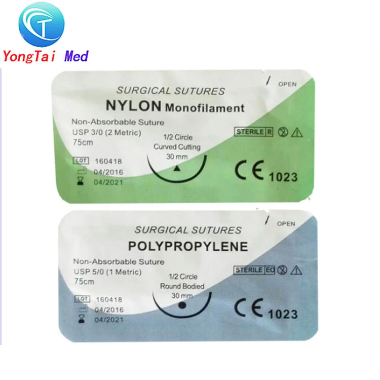 
2018 sterile medical non-absorbable 10-0 nylon suture 